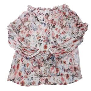 Anthropologie HD in Paris Sheer Floral Blouse, Size Medium